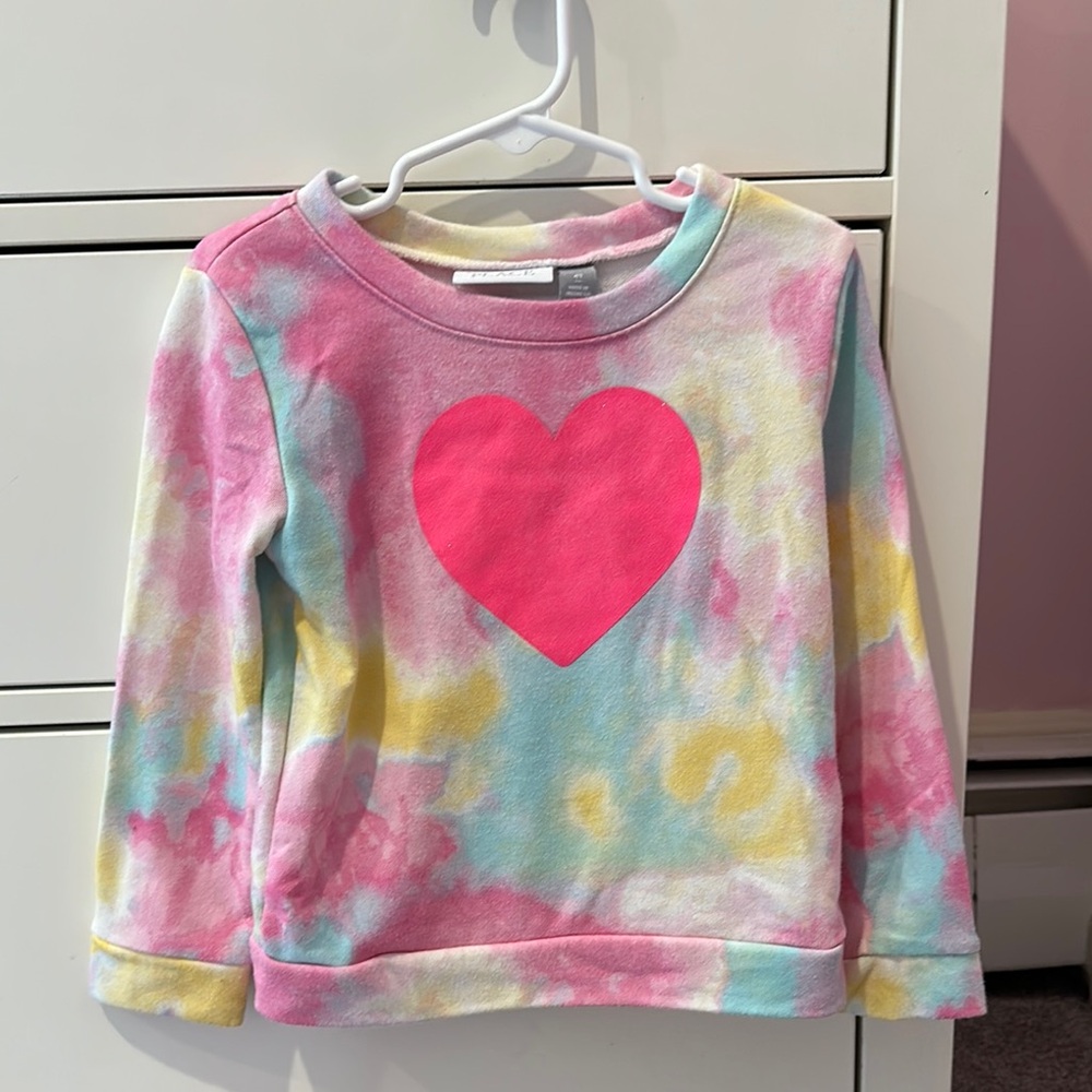 4T Tie-Dye Heart Sweatshirt